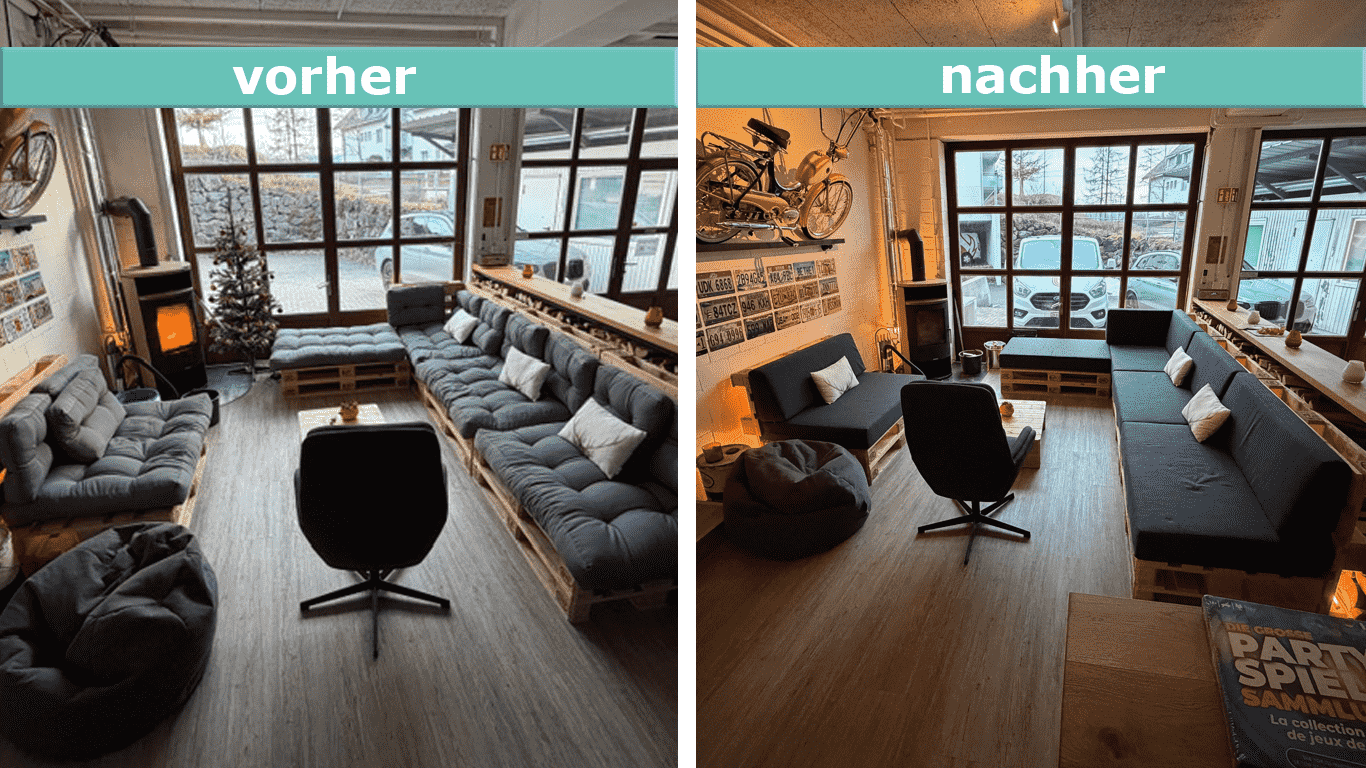 Vorher-Nachher: Paletten-Sofa mit neuen Polstern